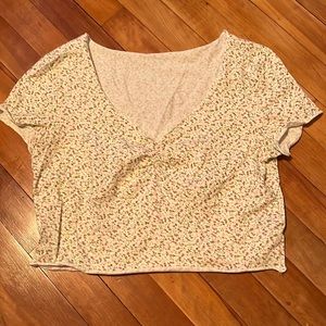 floral cropped shirt